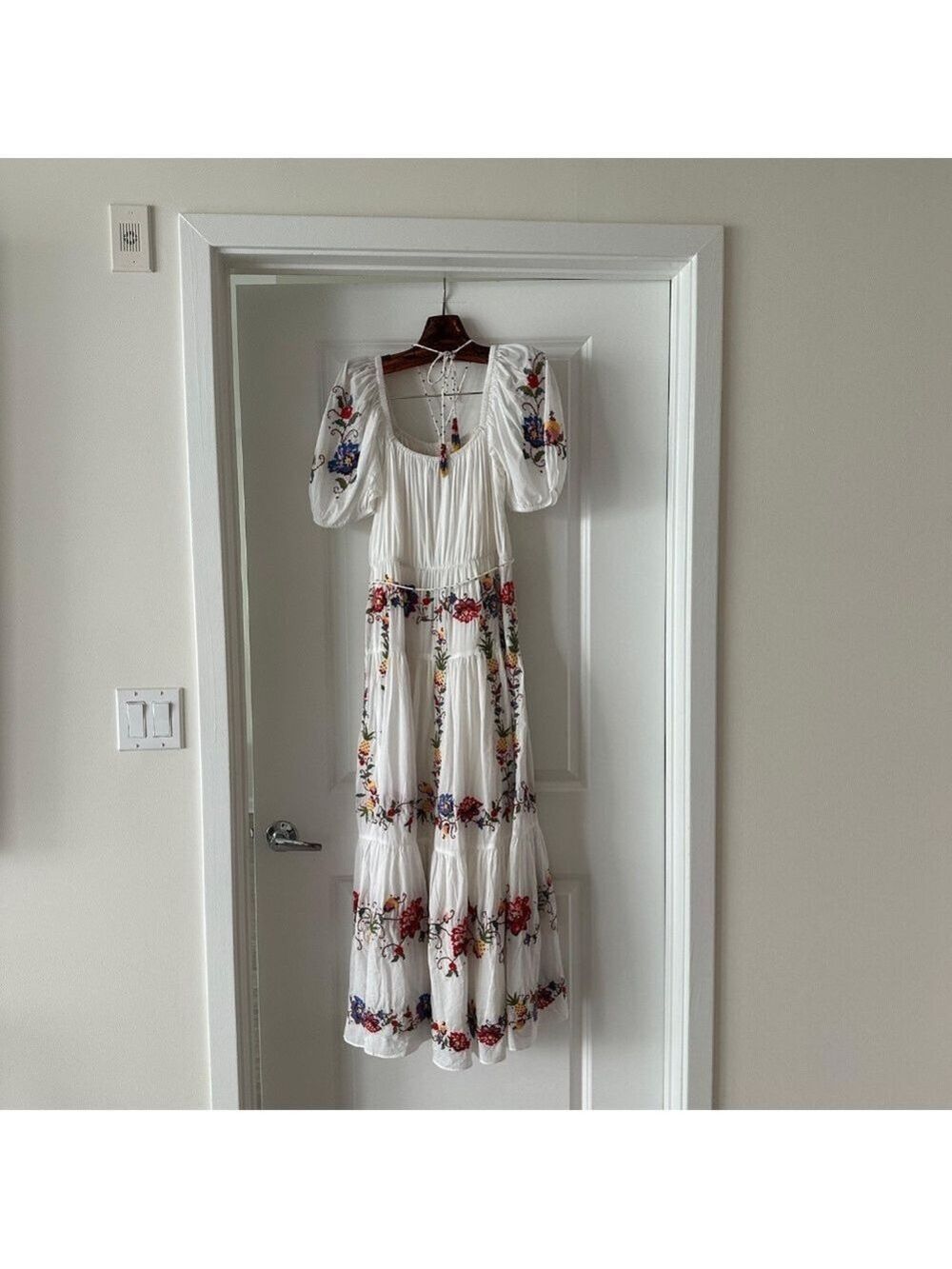 Farm Rio Off-White Tropicalista Embroidered Maxi Dress - Picture 8 of 9